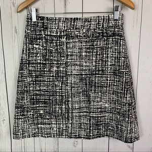 Kate Spade | black white print skirt | gold zipper